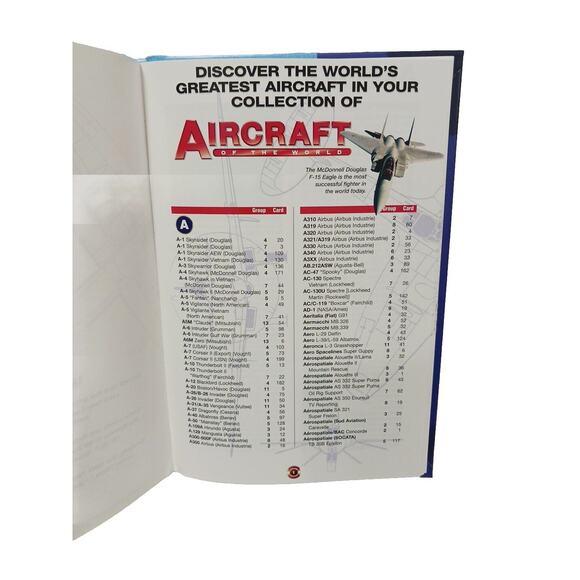 Aircraft Of The World THE COMPLETE GUIDE Index for Cards by Group HARDCOVER BOOK - Picture 5 of 10